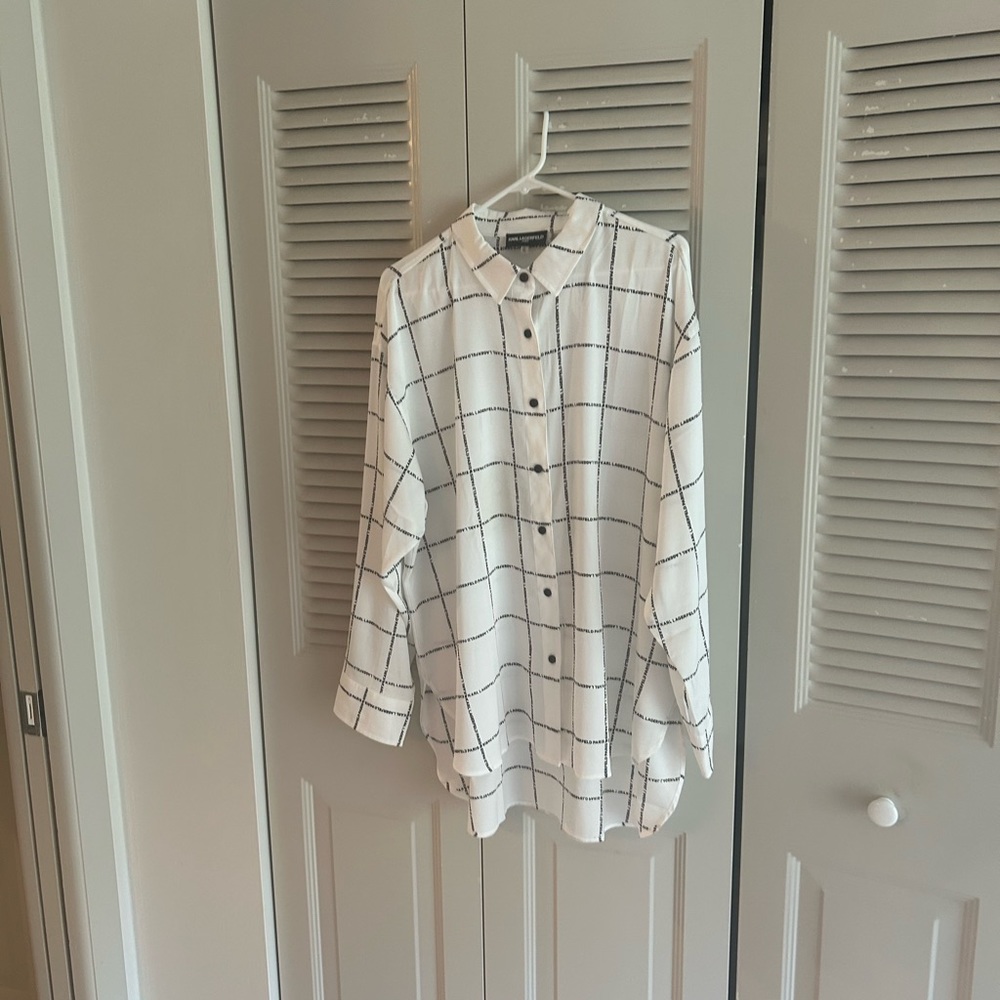 Karl Lagerfeld Long Sleeve White Shirt.